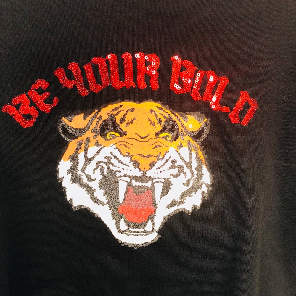 NWT “Be Your Bold” Tiger Sequin Hoodie